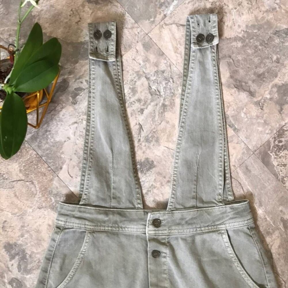 Free People Twill Button-Front Jumper Dress Size 6 - Picture 6 of 10